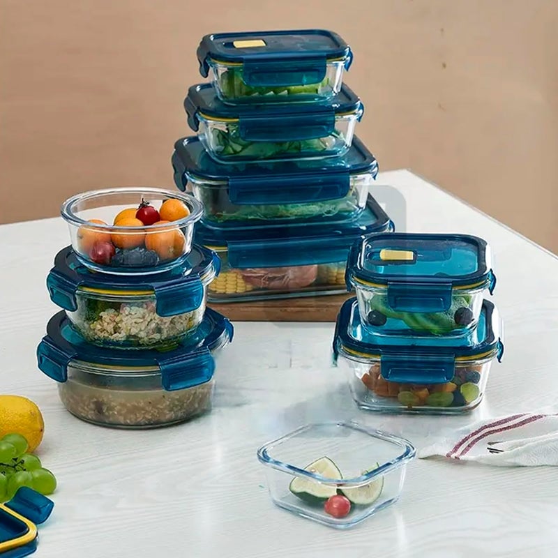 Mondex Borosilicate Glass Round Food Saver Food Storage Container Lunchbox with 900ml Capacity, Openable and Secure Air Vent, Silicone Seal, Plastic Lid - Image 5